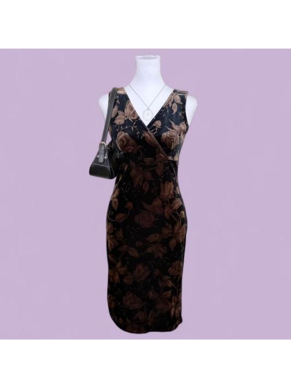 90s floral velvet whimsygoth dress